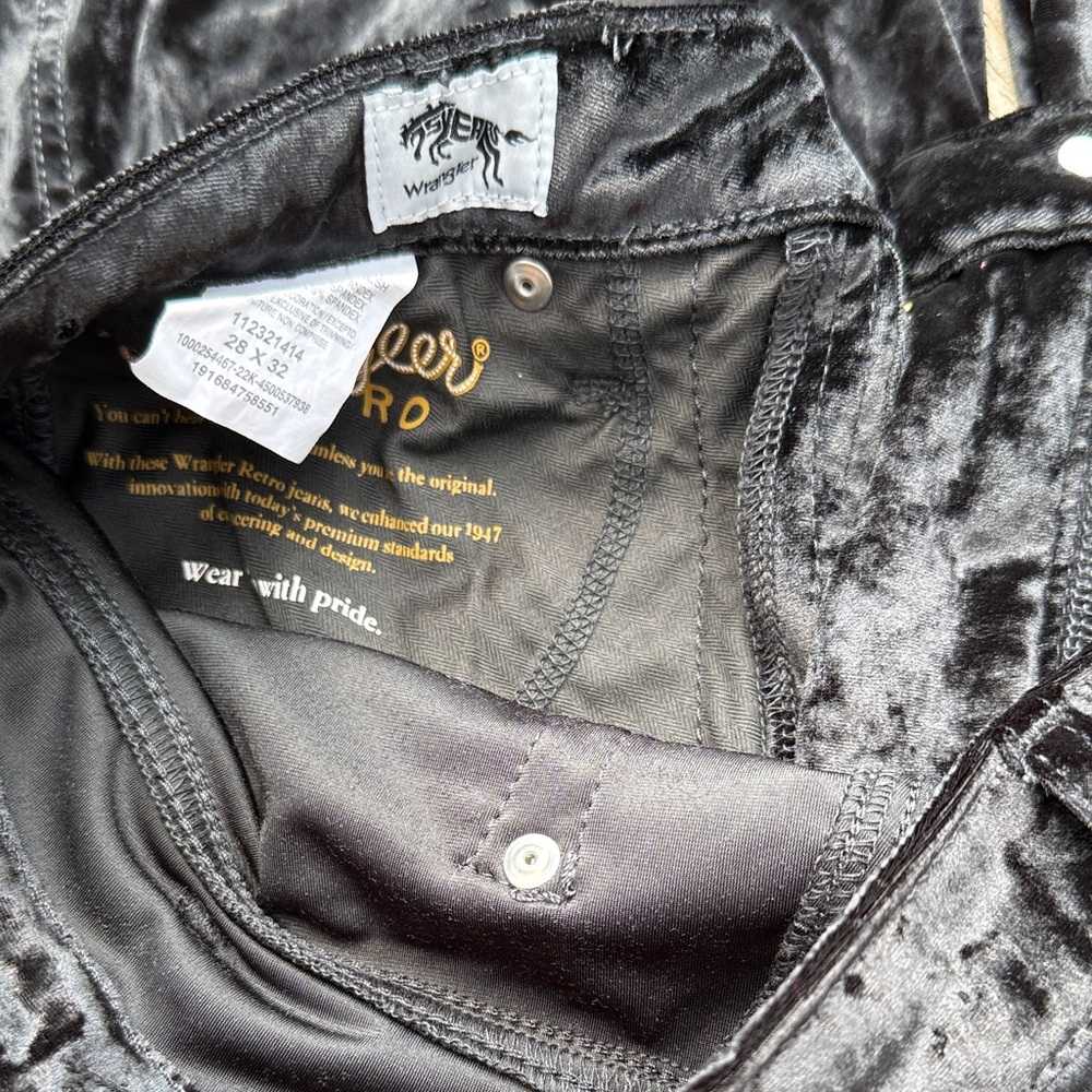 Velvet Wrangler Black Velvet Women's Flare Pants - Picture 3 of 8